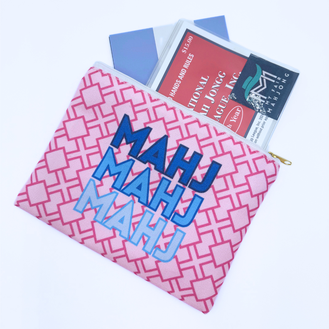 Mahjong Card & Accessory Bag | Fits Oversized League Cards & Mini 20mm Mahjong Tile Sets
