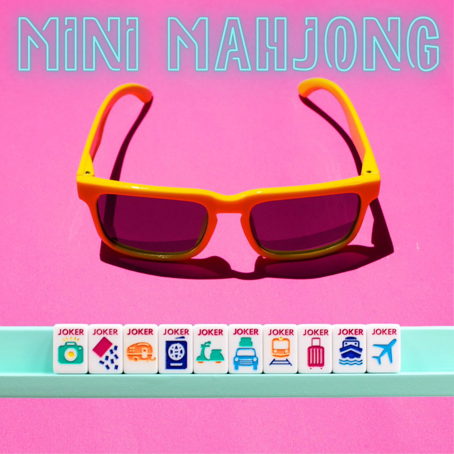 (BACK-ORDER) MINI ANYWHERE SERIES- White | Colorful Tiny Travel Mahjong Set