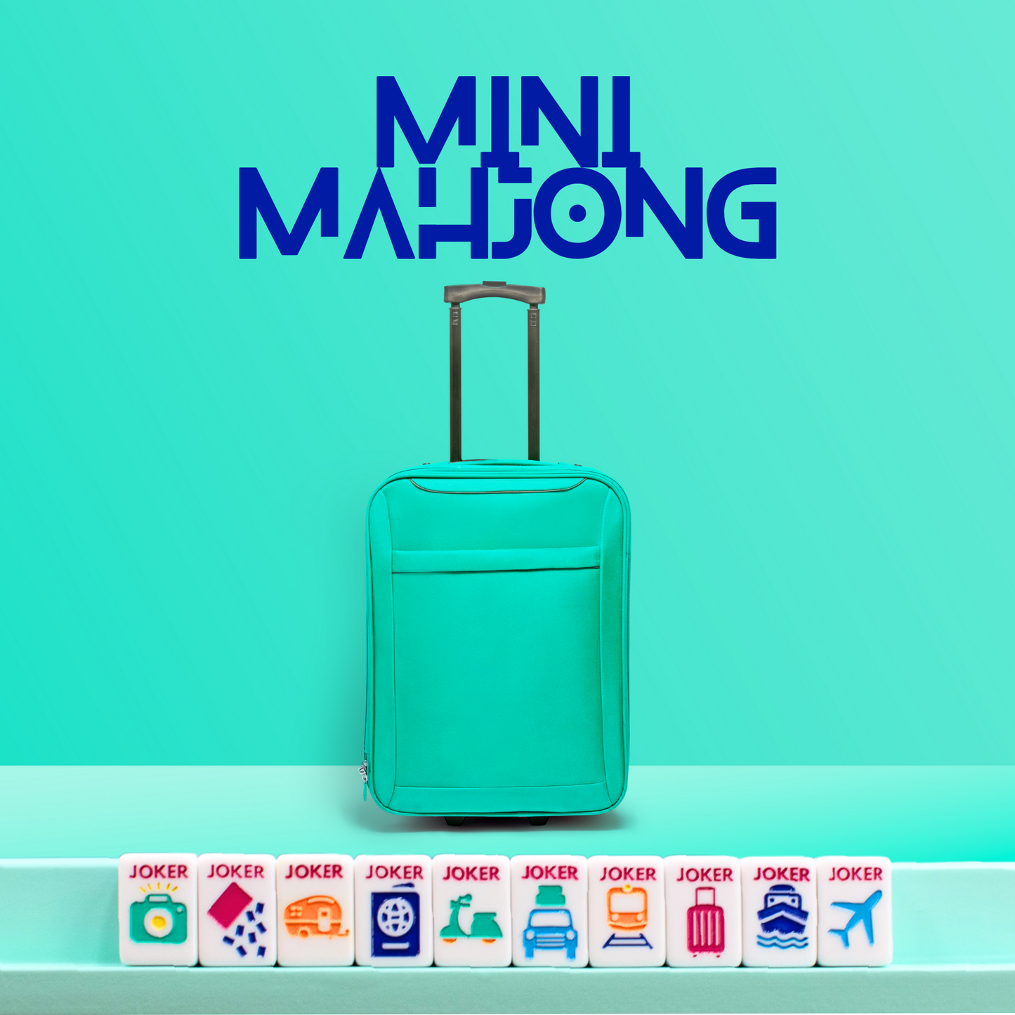 (BACK-ORDER) MINI ANYWHERE SERIES- White | Colorful Tiny Travel Mahjong Set