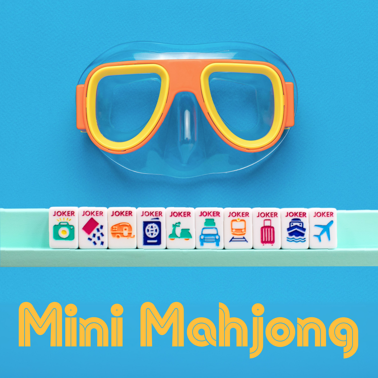 (BACK-ORDER) MINI ANYWHERE SERIES- White | Colorful Tiny Travel Mahjong Set