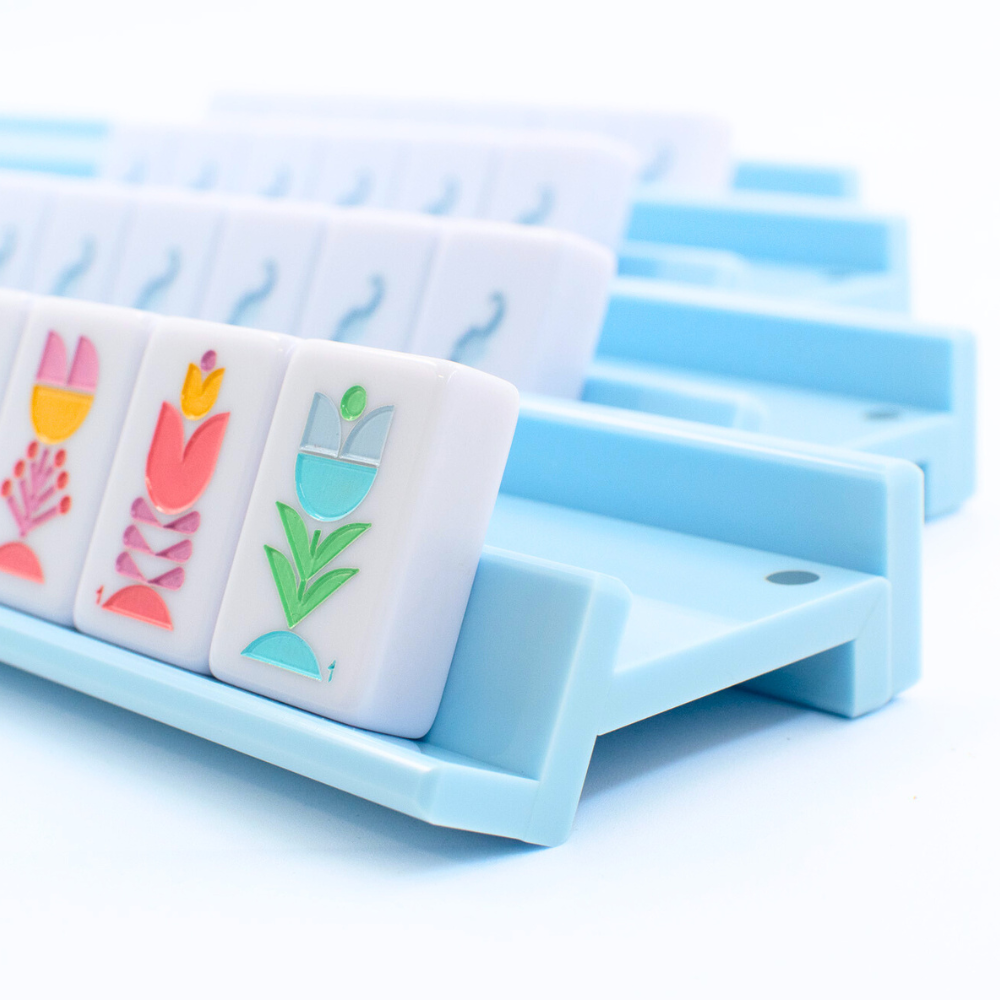MAHJONG RACKS | Premium Acrylic | 4 Racks + 4 Rectangular Pushers