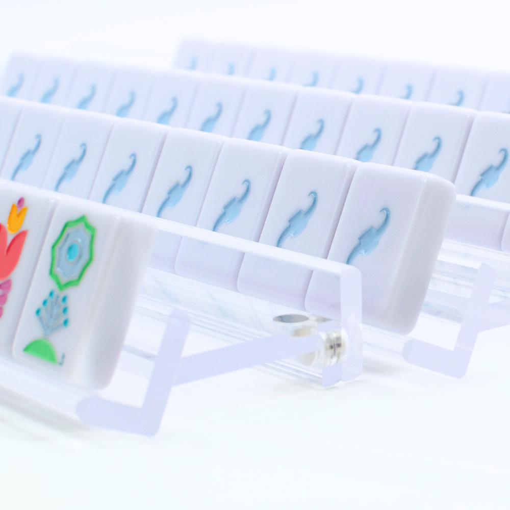 MAHJONG RACKS | Premium Acrylic | 4 Racks + 4 Rectangular Pushers