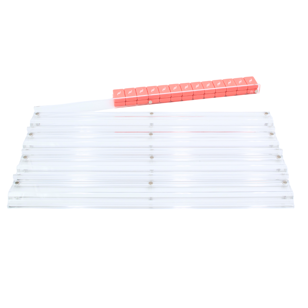 MAHJONG RACKS | Premium Acrylic | 4 Racks + 4 Rectangular Pushers