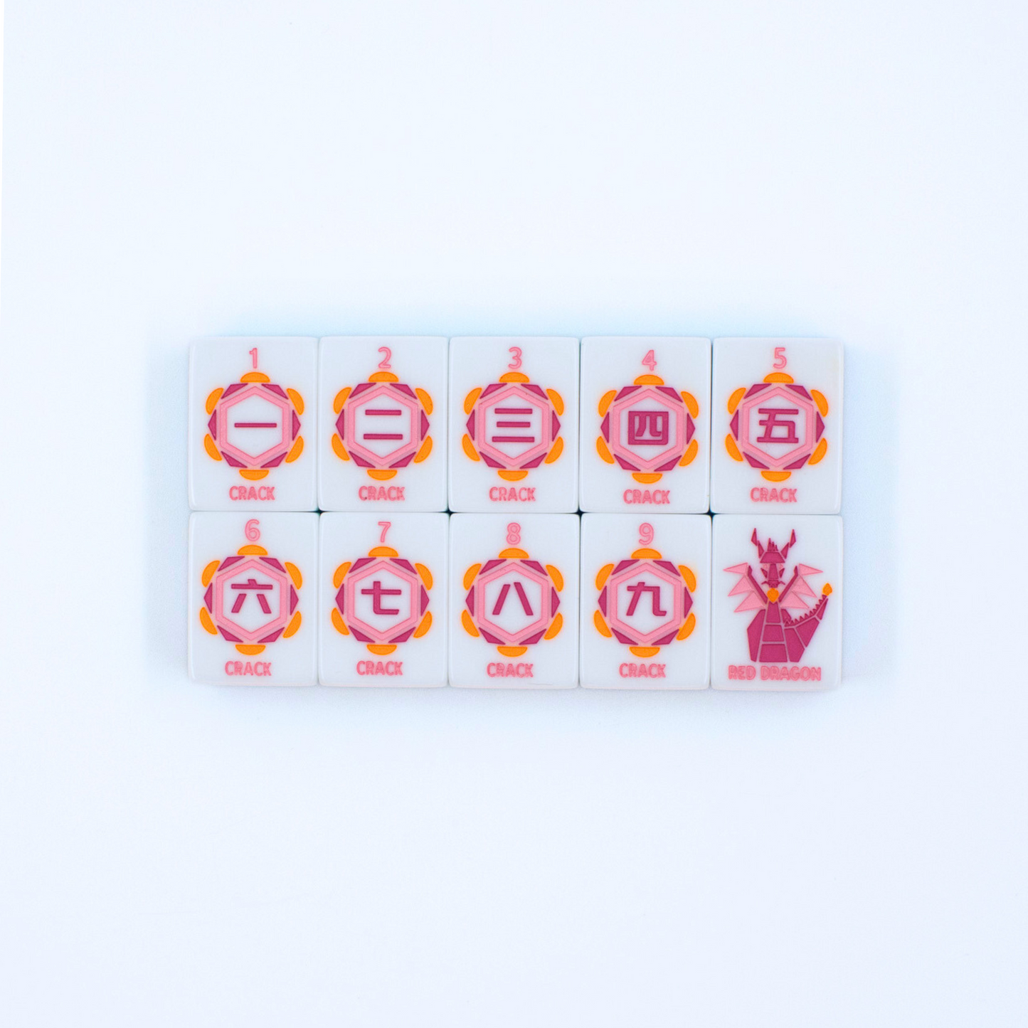 (PRE-ORDER) Crystal Prism Pink | Mahjong with Bold Angles and Vibrant Vibes | Clear Top with Colorful Pattern and Layers