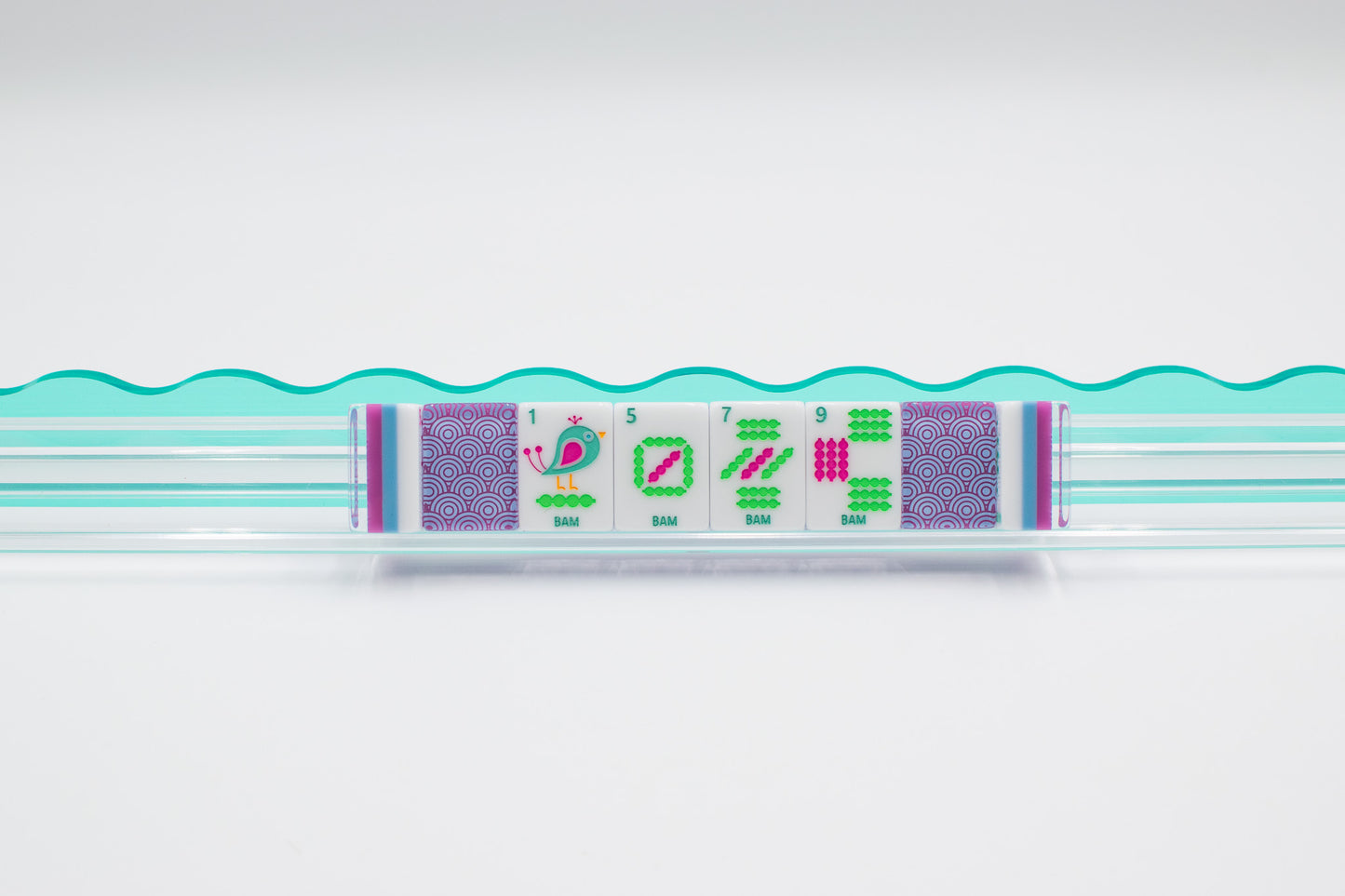 Crystal Confetti Purple | Mahjong with a Sprinkle of Color and Joy | Clear Top with Colorful Pattern and Layers