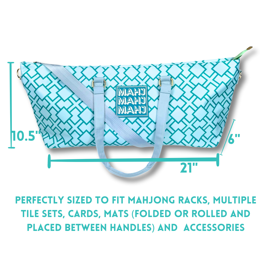 Dimensions Premium Tote Blue Pink Green for Mahjong and Mahjongg Games Holds Racks Mats Tile Sets and all Cards and Accessories