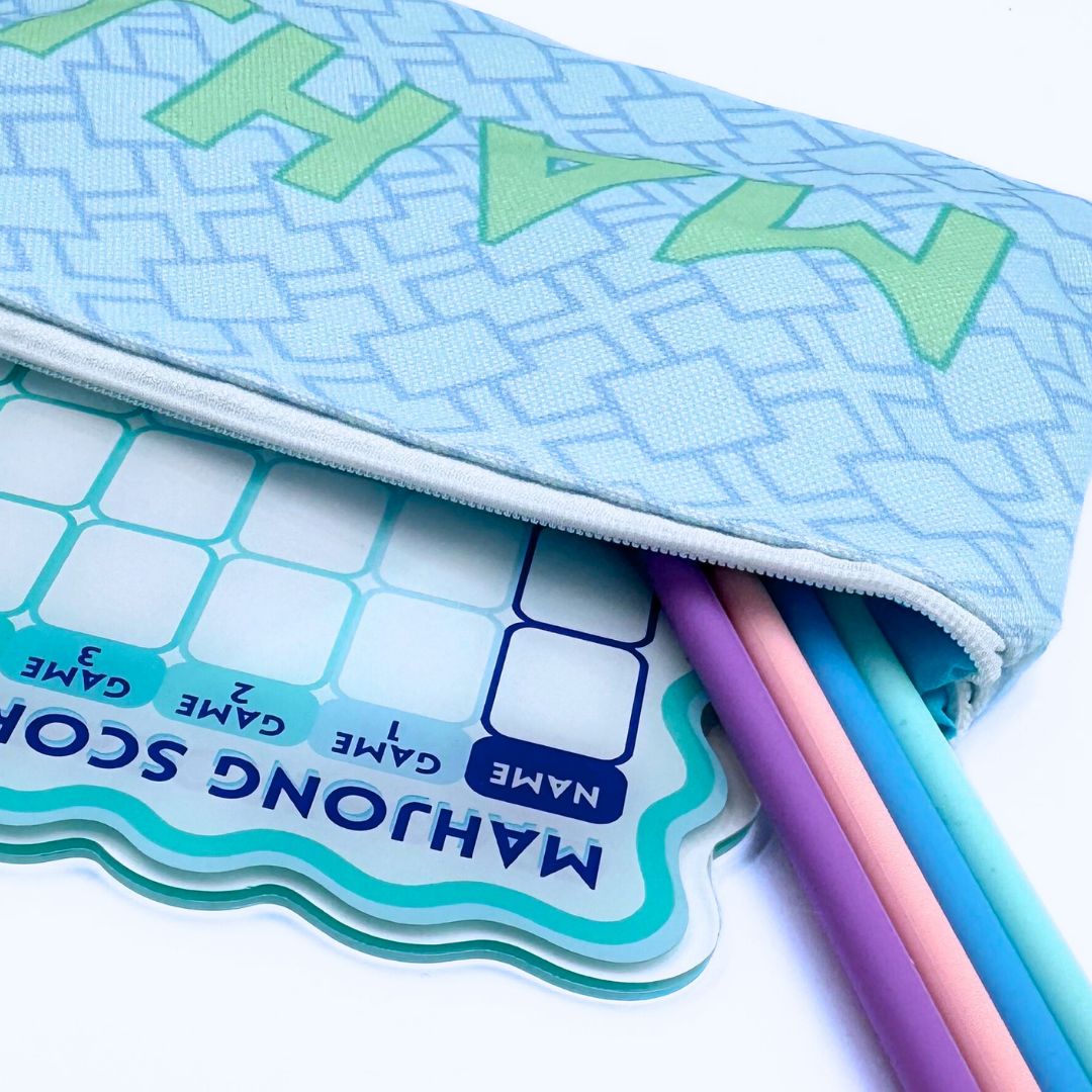 Mahjong Card & Accessory Bag | Fits Oversized League Cards & Mini 20mm Mahjong Tile Sets