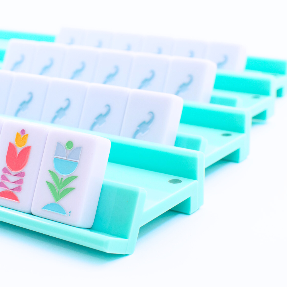 MAHJONG RACKS | Premium Acrylic | 4 Racks + 4 Rectangular Pushers