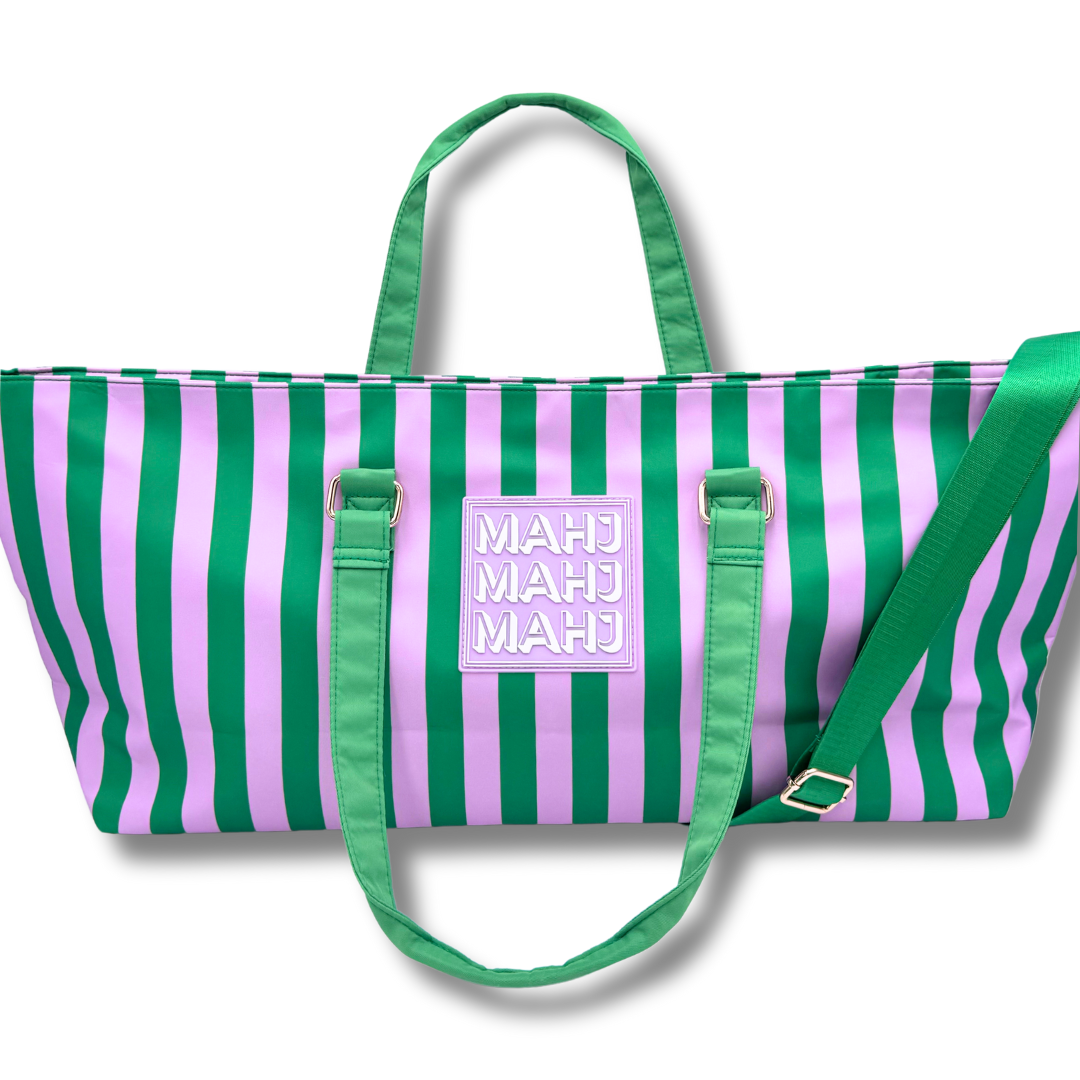 MAHJONG TOTE BAG | Wide with Zipper Closure