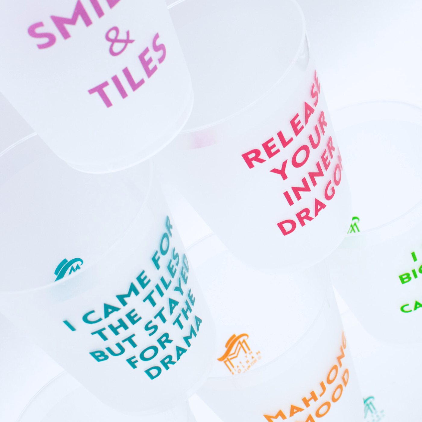 Mahjong Frosted Cups | 10 Different Designs in Every Pack