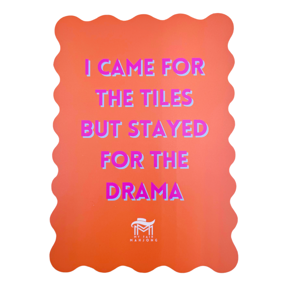 MAHJONG SHUFFLE CARD | Scalloped Edges & Bright Colors | Sized to Store with Mahjong League Cards
