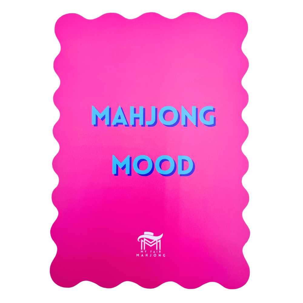 MAHJONG SHUFFLE CARD | Scalloped Edges & Bright Colors | Sized to Store with Mahjong League Cards