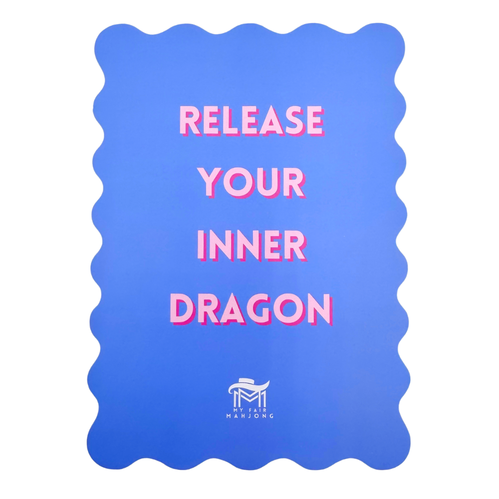 MAHJONG SHUFFLE CARD | Scalloped Edges & Bright Colors | Sized to Store with Mahjong League Cards