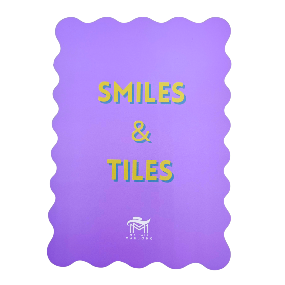 MAHJONG SHUFFLE CARD | Scalloped Edges & Bright Colors | Sized to Store with Mahjong League Cards