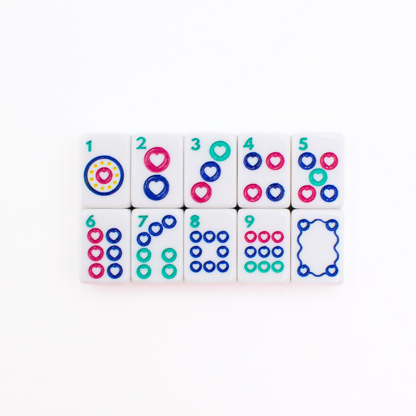 (BACK-ORDER) MINI ANYWHERE SERIES- White | Colorful Tiny Travel Mahjong Set
