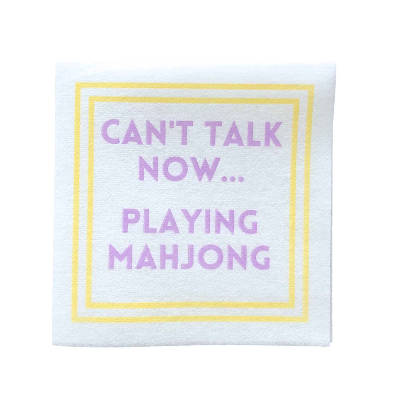 Mahjong Cocktail Napkins | 5'' x 5'' folded Mahjongg Luxury, Linen-Feel, Disposable Drink Napkins| Eco-Friendly, Super Absorbent