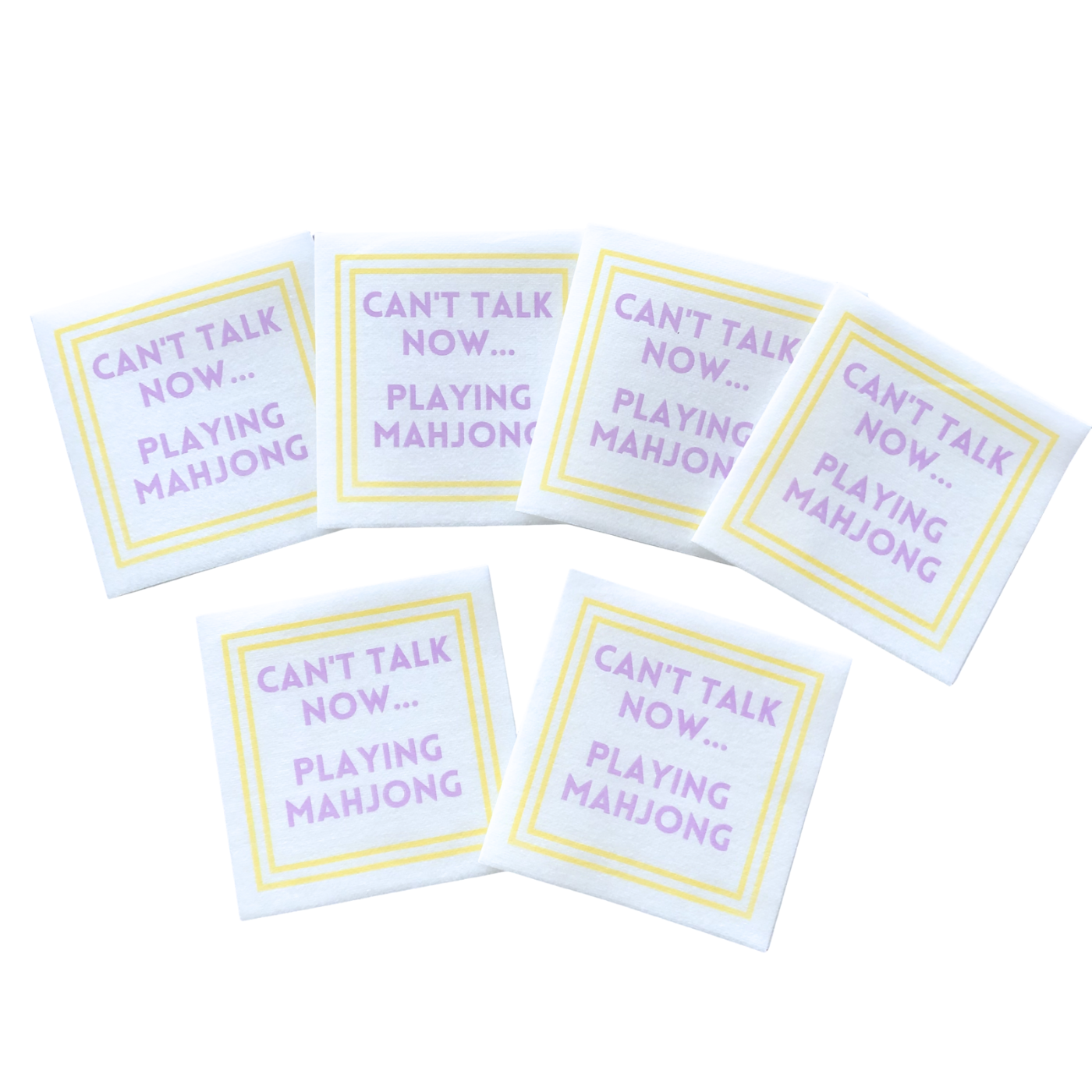 MAHJONG NAPKINS | 5'' x 5'' Luxury, Linen-Feel, Eco-Friendly