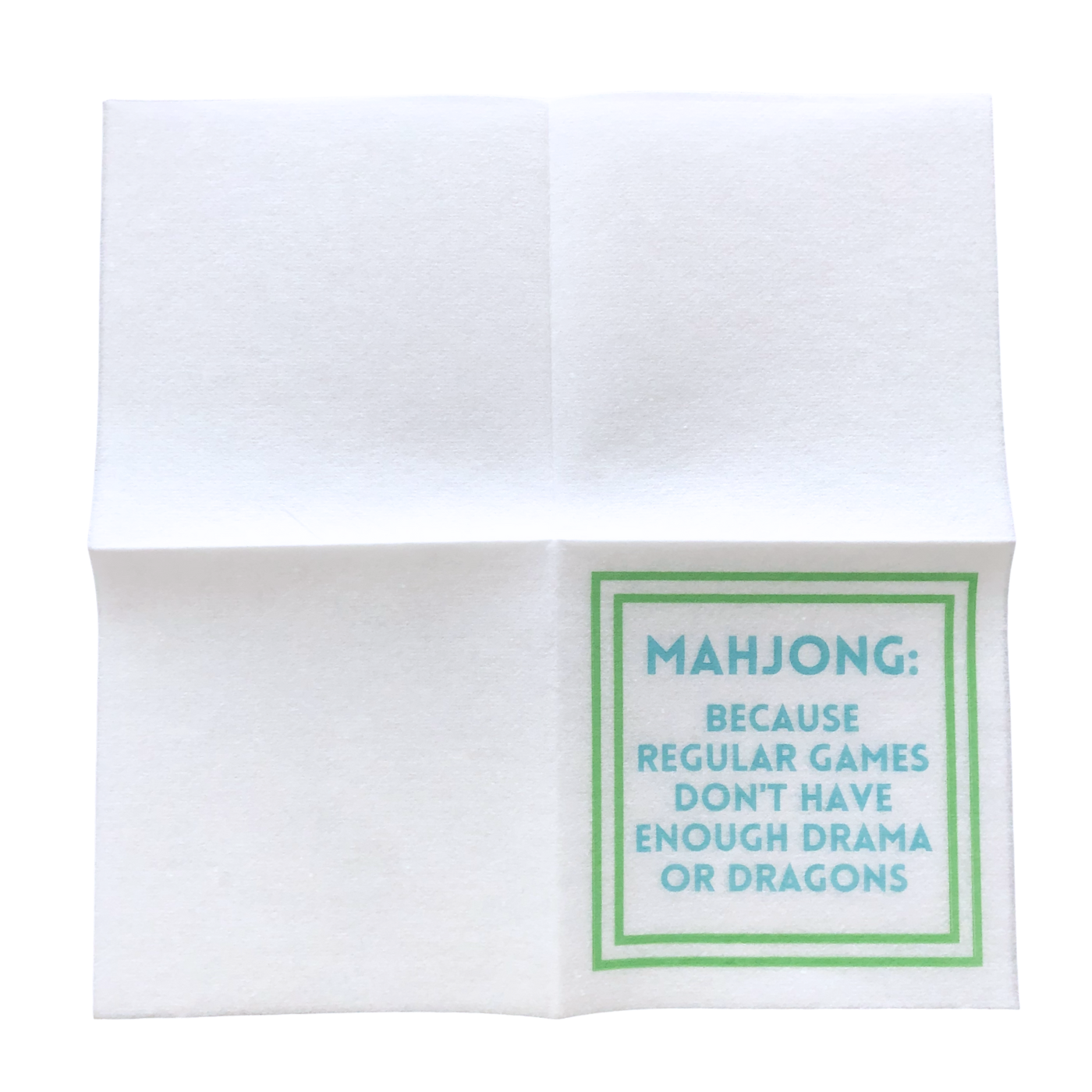 Mahjong Cocktail Napkins | 5'' x 5'' folded Mahjongg Luxury, Linen-Feel, Disposable Drink Napkins| Eco-Friendly, Super Absorbent