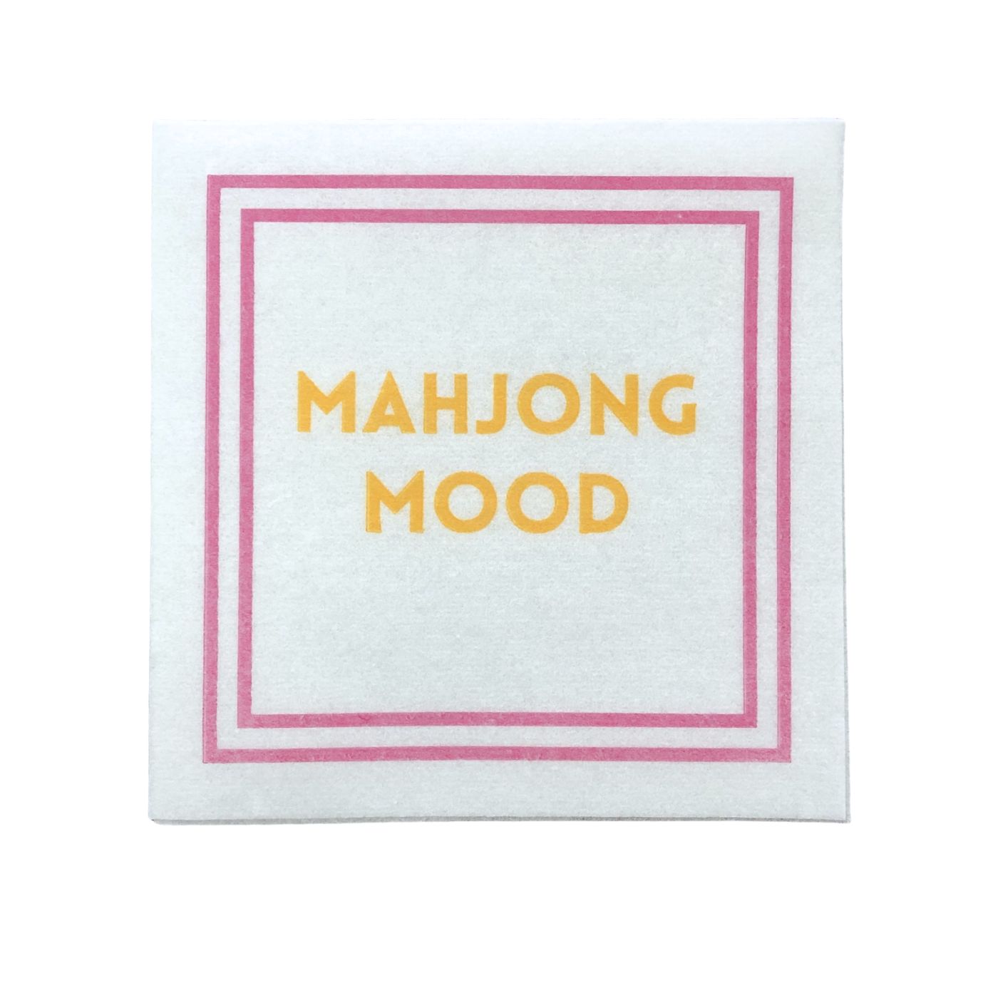 Mahjong Cocktail Napkins | 5'' x 5'' folded Mahjongg Luxury, Linen-Feel, Disposable Drink Napkins| Eco-Friendly, Super Absorbent