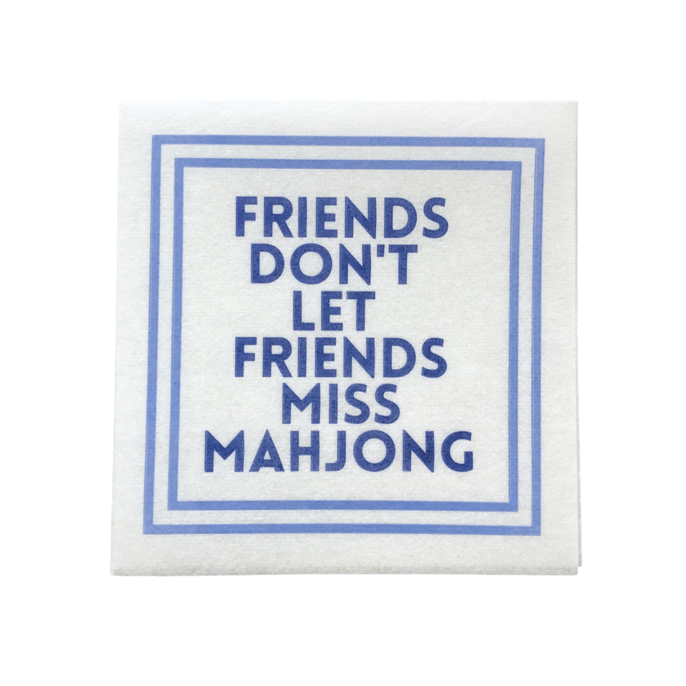 Mahjong Cocktail Napkins | 5'' x 5'' folded Mahjongg Luxury, Linen-Feel, Disposable Drink Napkins| Eco-Friendly, Super Absorbent