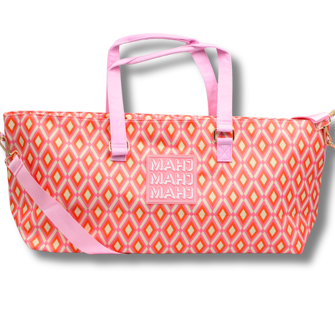 MAHJONG TOTE BAG | Wide with Zipper Closure