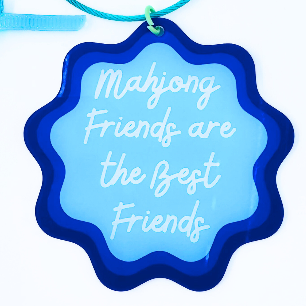 Ornament Keychain Bag Tag Gift Holiday or Mah Jongg Hostess Present Mahjong with Scalloped edges and Bright Colors (2)