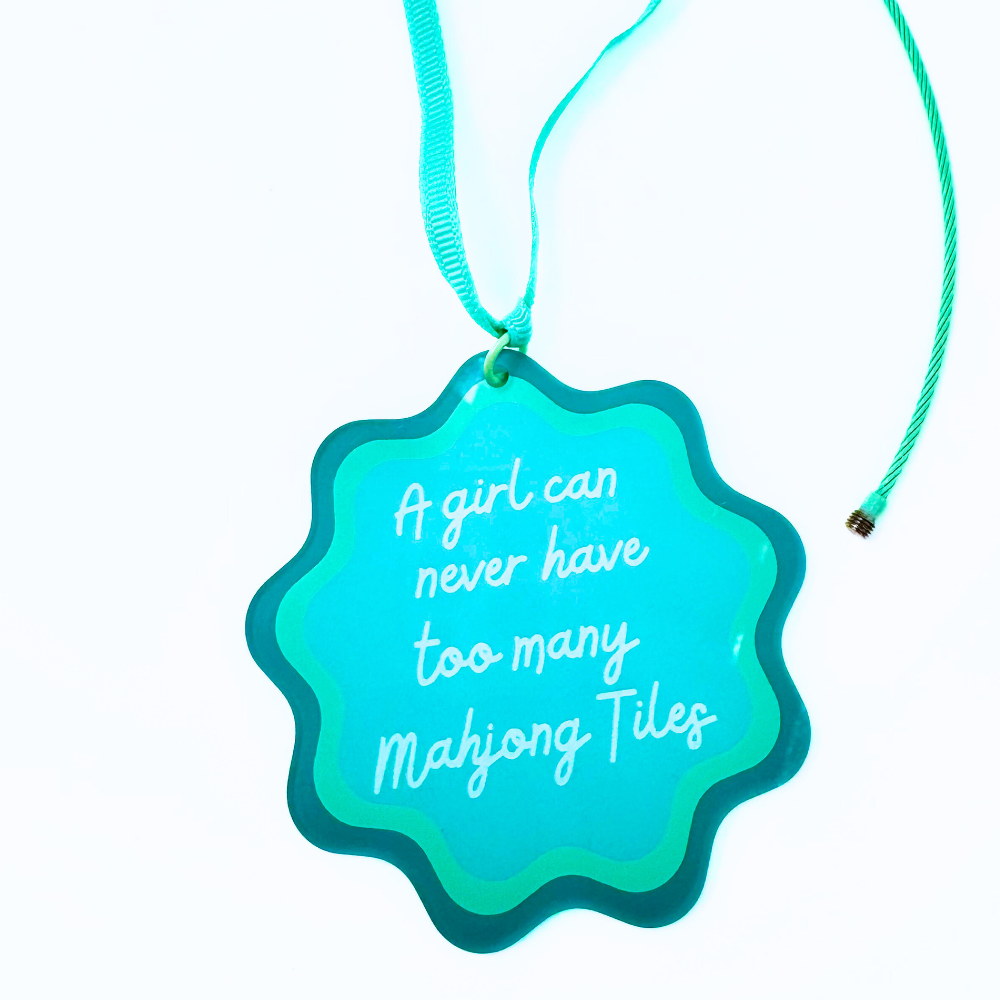 Ornament Keychain Bag Tag Gift Holiday or Mah Jongg Hostess Present Mahjong with Scalloped edges and Bright Colors (2)