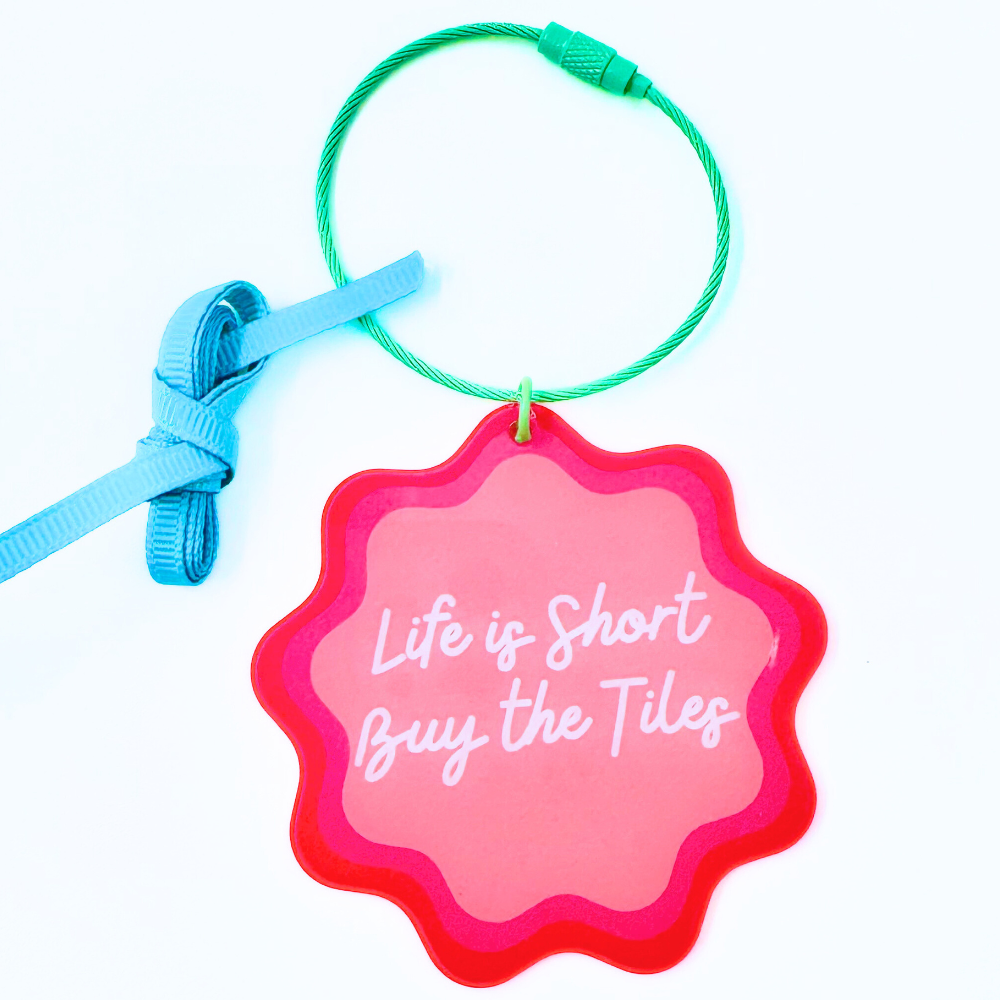 Ornament Keychain Bag Tag Gift Holiday or Mah Jongg Hostess Present Mahjong with Scalloped edges and Bright Colors (2)