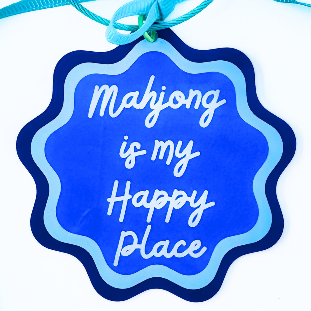 Ornament Keychain Bag Tag Gift Holiday or Mah Jongg Hostess Present Mahjong with Scalloped edges and Bright Colors (2)