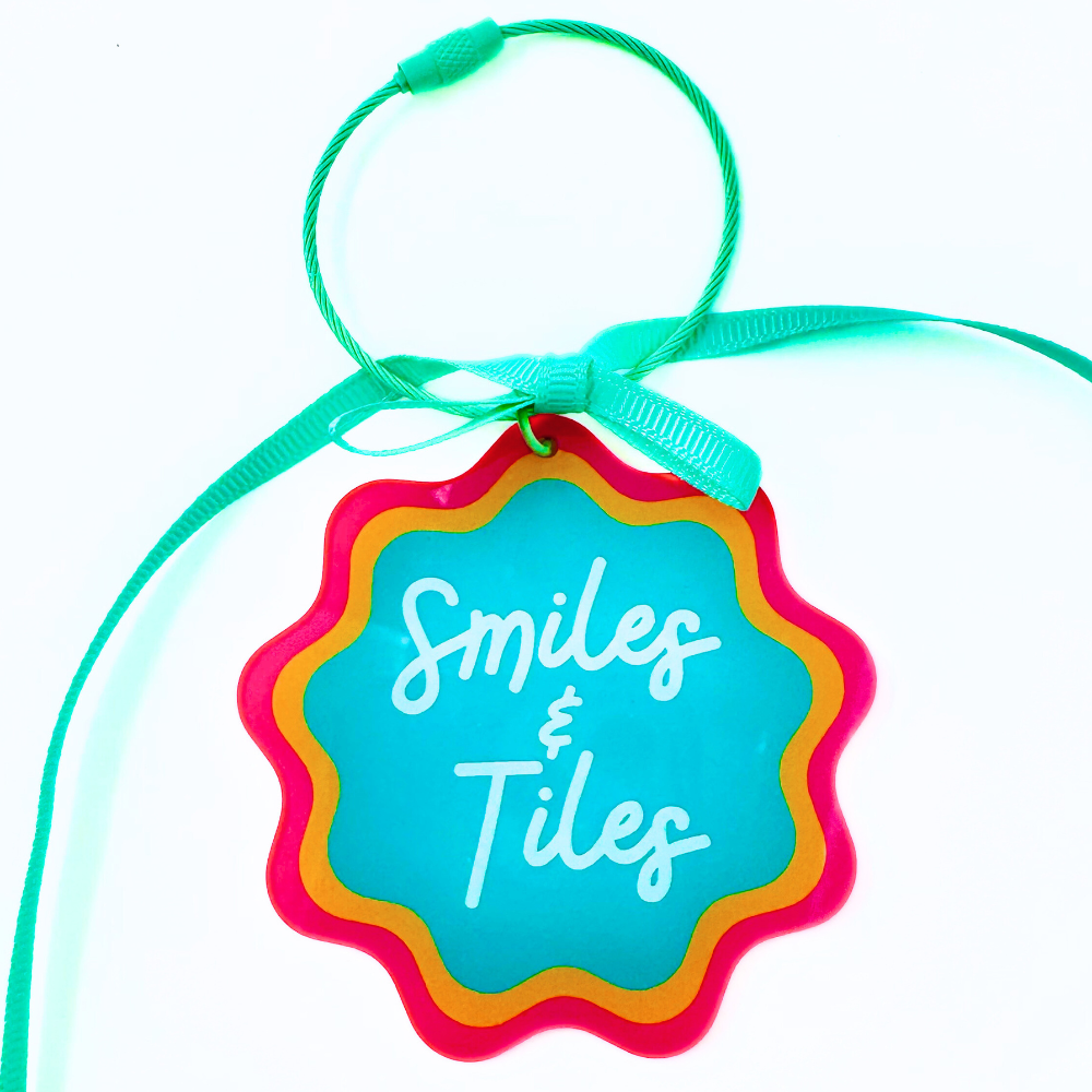 Ornament Keychain Bag Tag Gift Holiday or Mah Jongg Hostess Present Mahjong with Scalloped edges and Bright Colors (2)