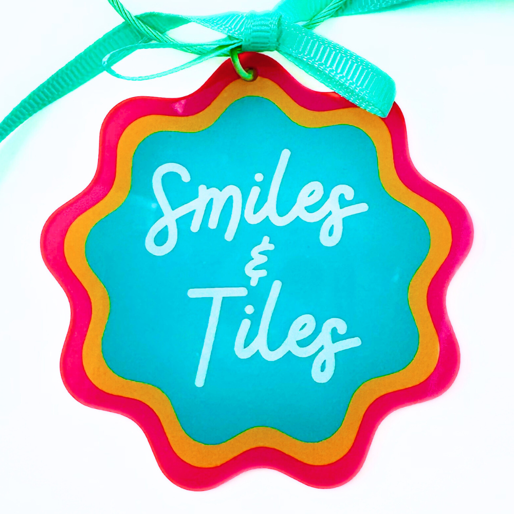 Ornament Keychain Bag Tag Gift Holiday or Mah Jongg Hostess Present Mahjong with Scalloped edges and Bright Colors (2)