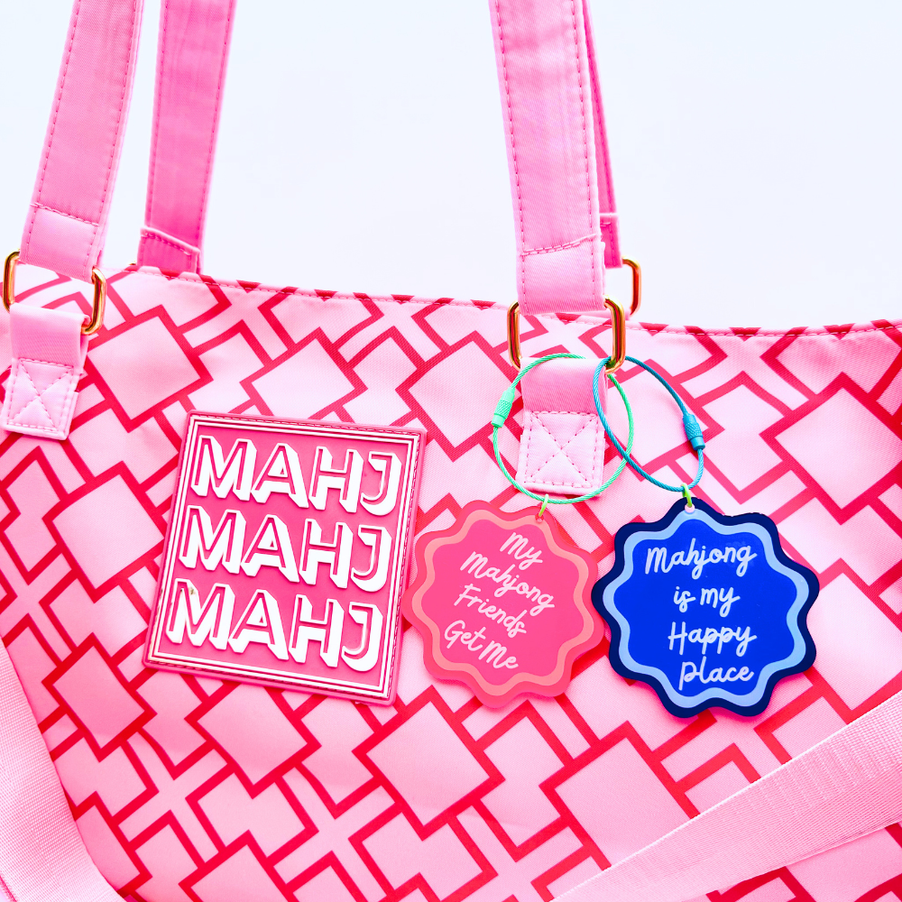 Ornament Keychain Bag Tag Gift Holiday or Mah Jongg Hostess Present Mahjong with Scalloped edges and Bright Colors (2)