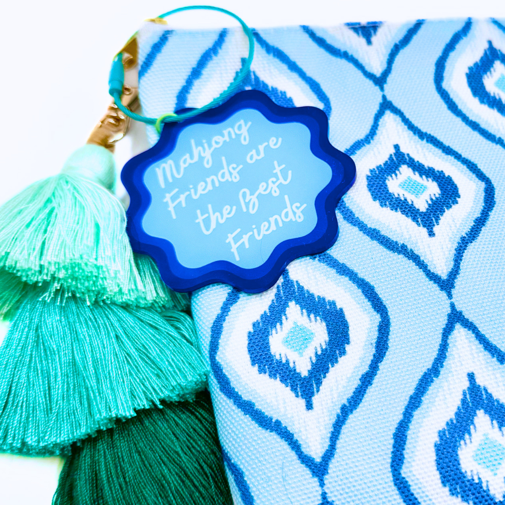 Ornament Keychain Bag Tag Gift Holiday or Mah Jongg Hostess Present Mahjong with Scalloped edges and Bright Colors (2)