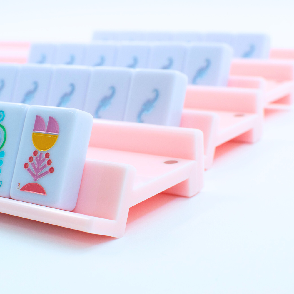 MAHJONG RACKS | Premium Acrylic | 4 Racks + 4 Rectangular Pushers