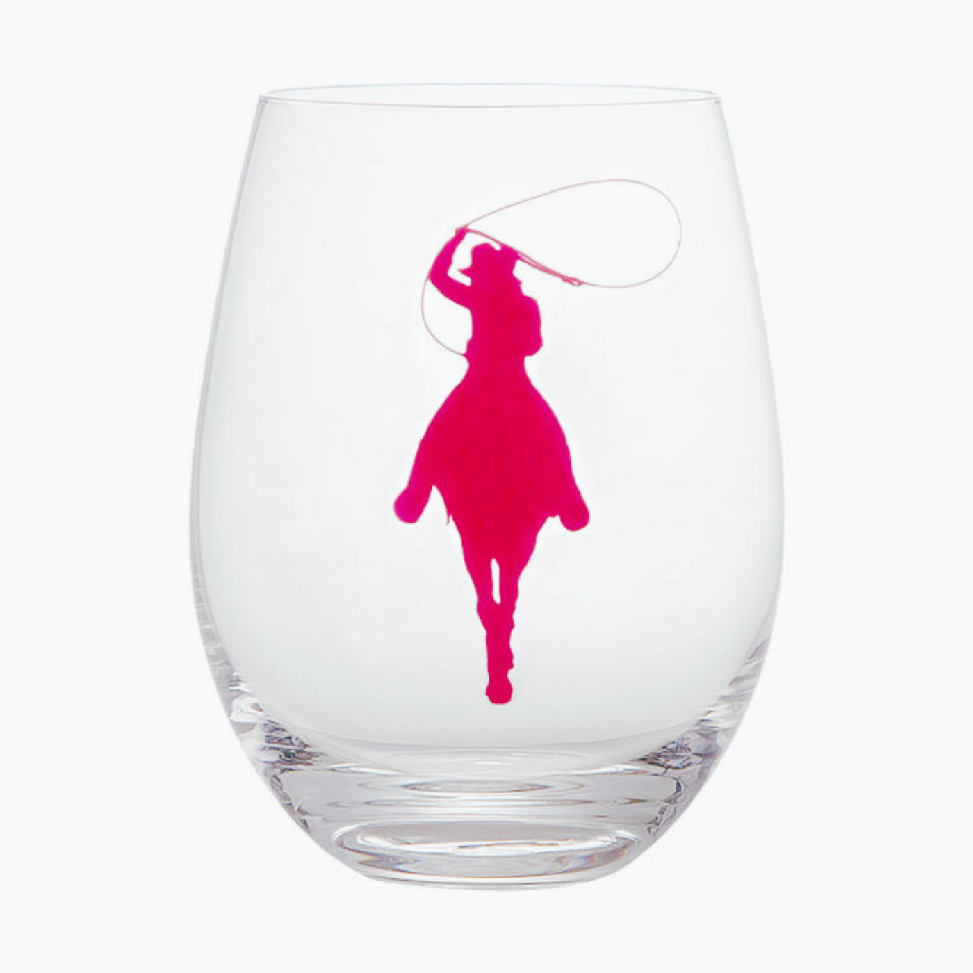 Rodeo Cowgirl Cowboy Wine Glass Set of 4 - Mahjong Texas match  - Texas bull horses calf mustang