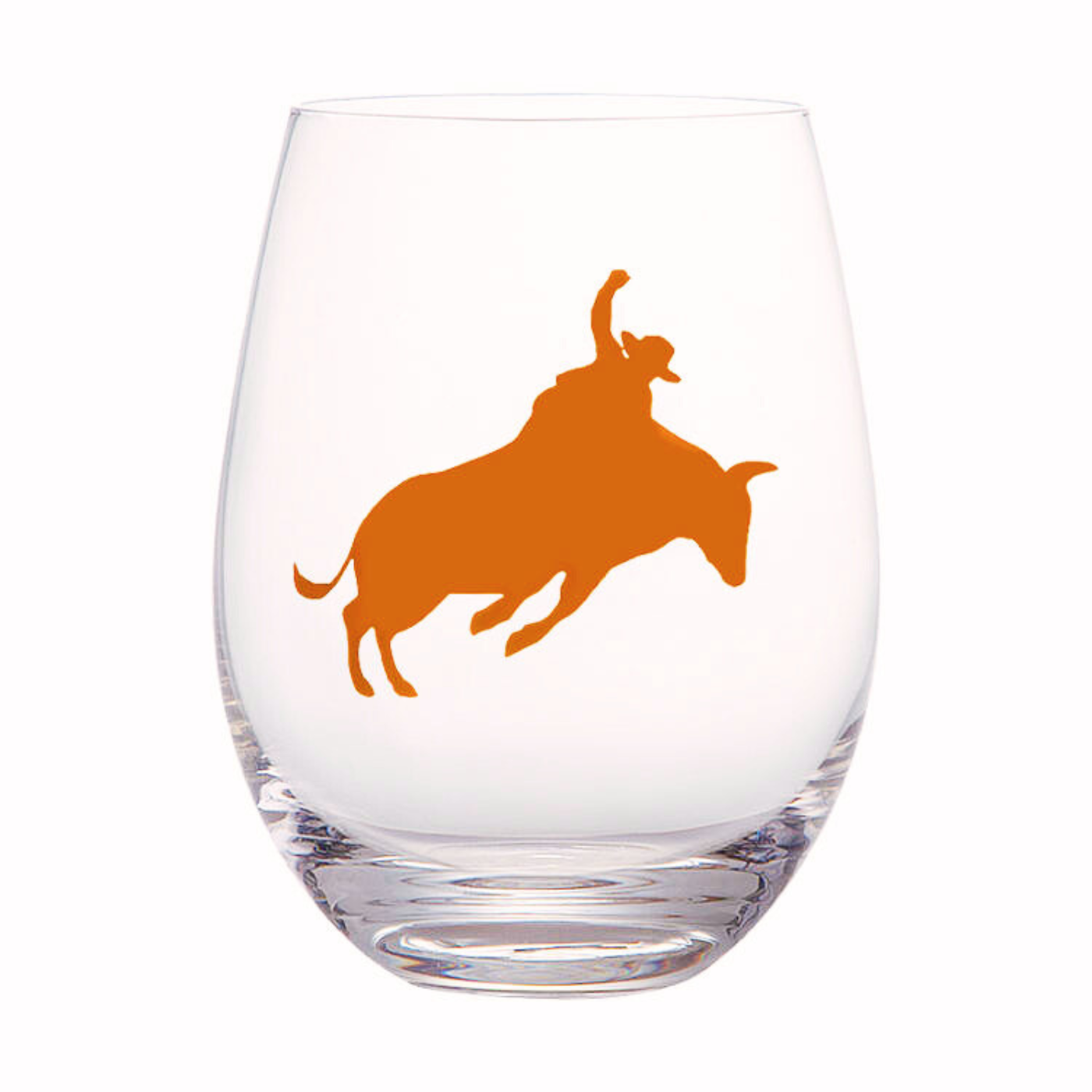 Rodeo Cowgirl Cowboy Wine Glass Set of 4 - Mahjong Texas match  - Texas bull horses calf mustang
