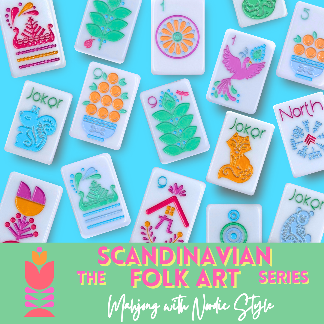 THE SCANDINAVIAN FOLK ART SERIES | Mahjong with Nordic Style | American, Chinese, Riichi, Hong Kong, Singaporean