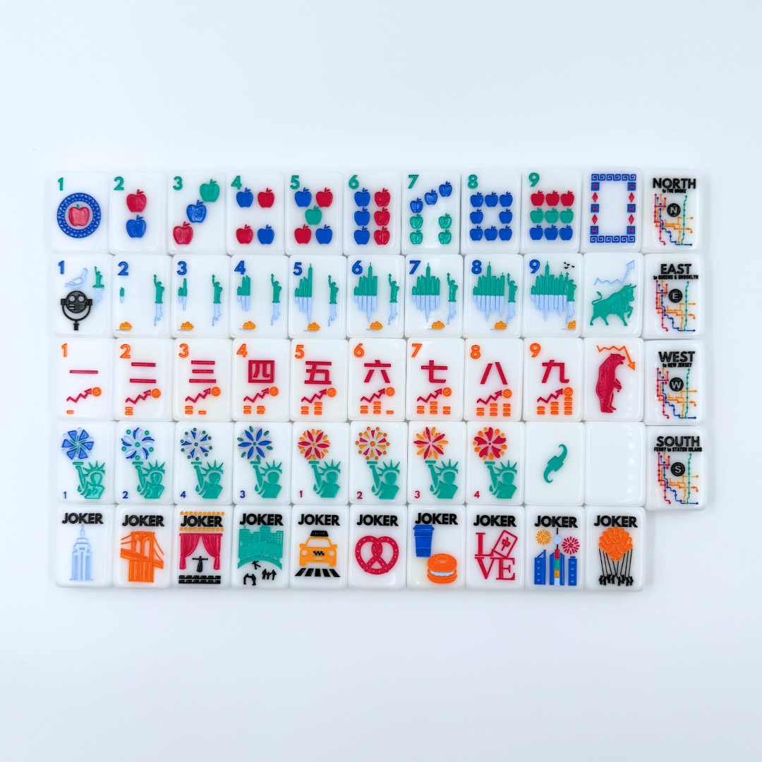 NYC Series New York Manhattan Themed  Mahjong Tiles American Riichi Singaporean Mah Jongg Modern Colorful Creative Tiles