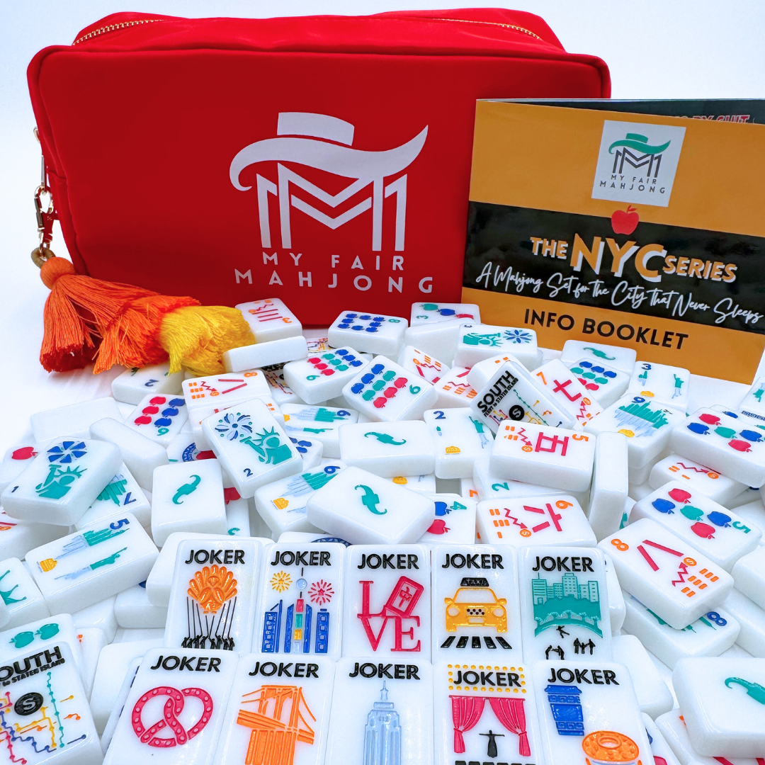 NYC New York City Mahjong Mah Jongg Tile Set Modern Bright Colors Liberty Taxi Brooklyn Subway Empire Broadway and More