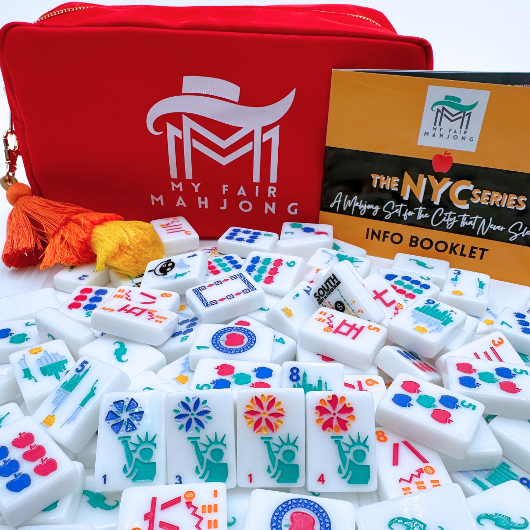 NYC New York City Mahjong Mah Jongg Tile Set Modern Bright Colors Liberty Taxi Brooklyn Subway Empire Broadway and More