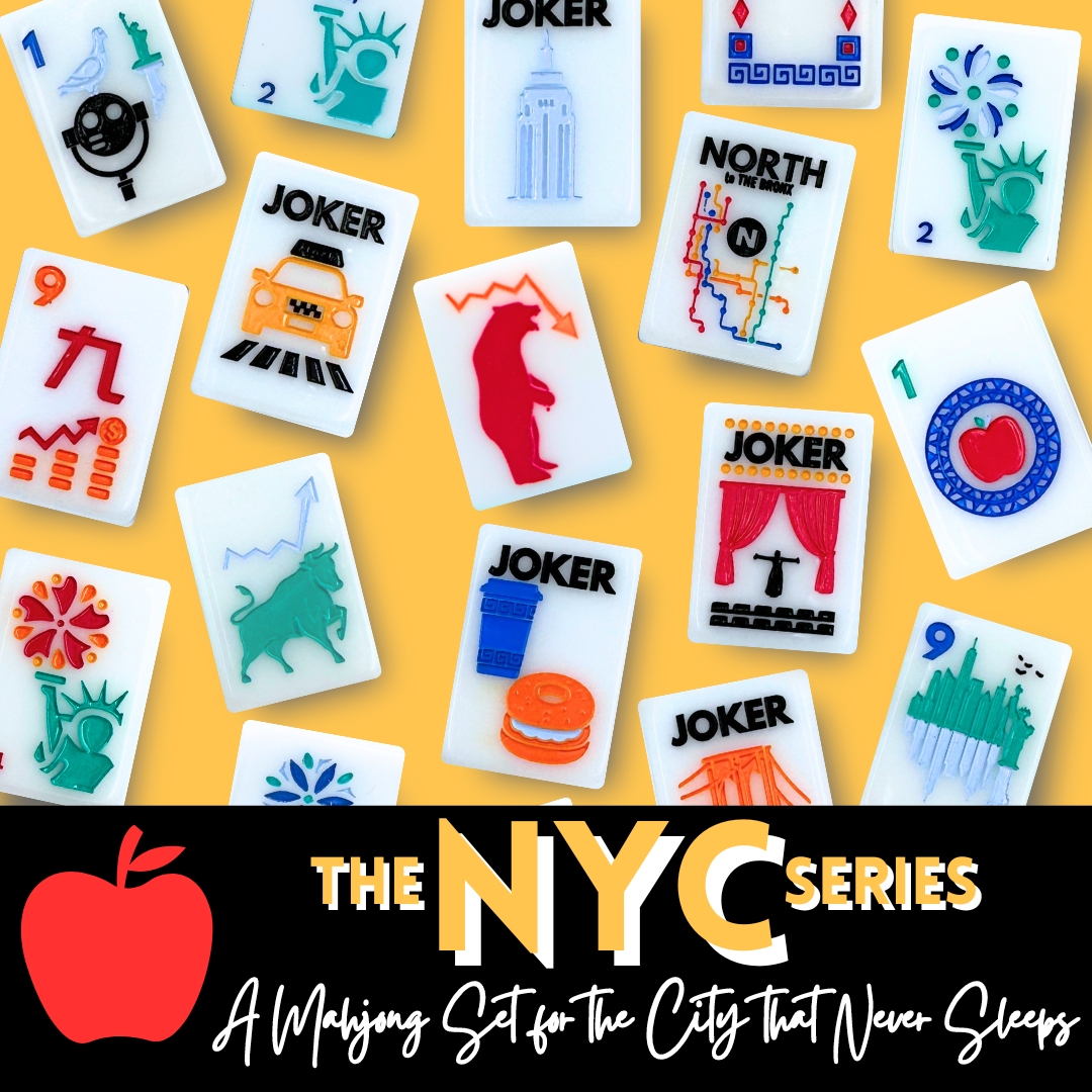 NYC Series New York Manhattan Themed Mahjong Tiles American Riichi Singaporean Mah Jongg Modern Colorful Creative Tiles