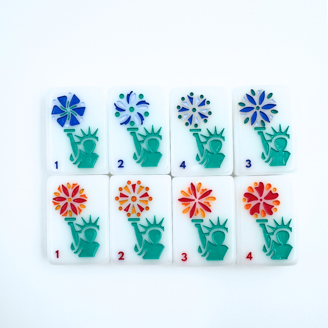 Mahjong NYC New York City Theme Mah Jongg Set with statue of liberty brooklyn bridge taxi central park broadway and more!