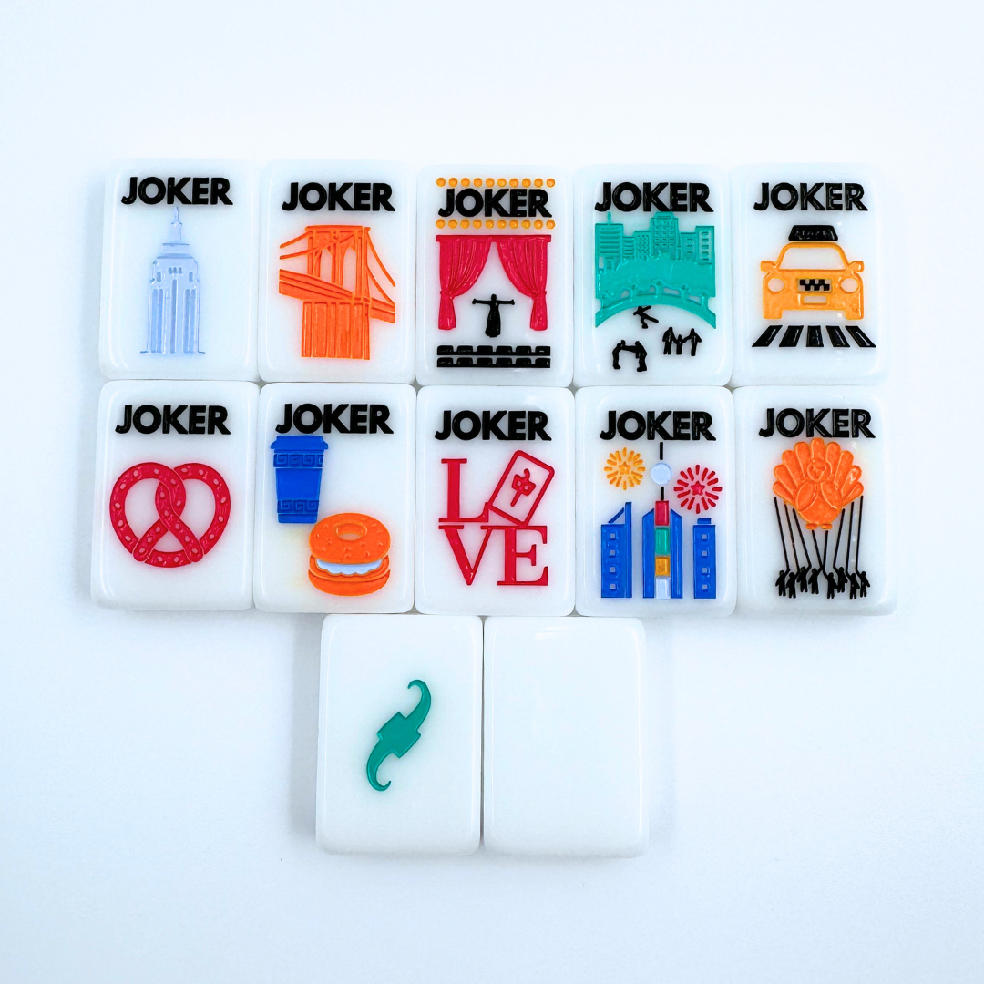 Mahjong NYC New York City Theme Mah Jongg Set with statue of liberty brooklyn bridge taxi central park broadway and more!