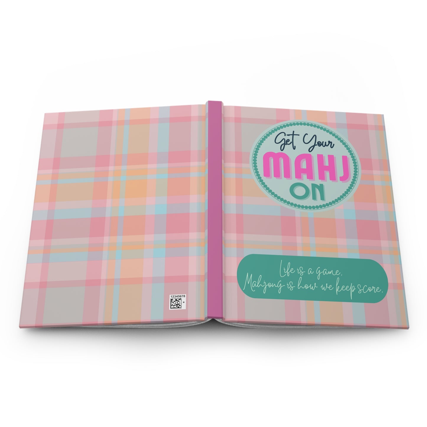 Mahjong Score Notebook, Plaid- Mah-jongg journal to note memories and scores through time. Great gift!