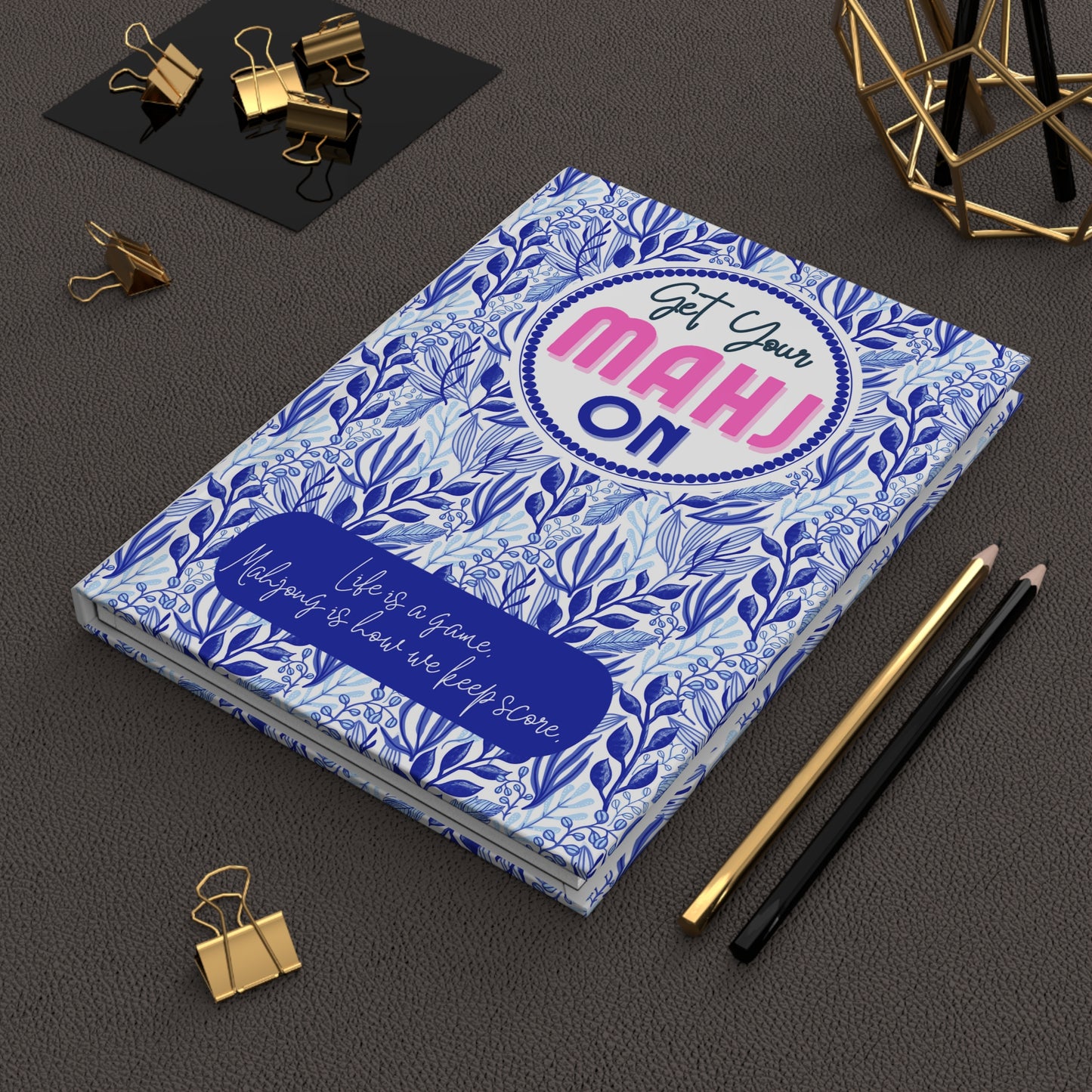 Mahjong Score Notebook, Blue- Mah-jongg journal to note memories and scores through time. Great gift!