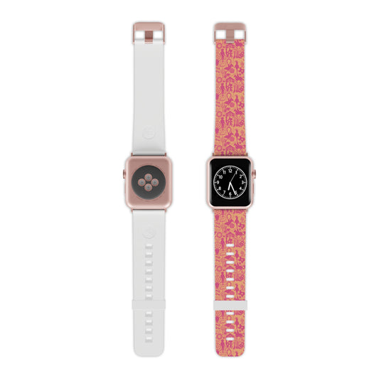 TEXAS Watch Band for Apple Watch (Pink & Orange)  |  Pattern Matches TEXAS Series Tile Set  |  Great Gift