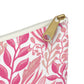 Small Mahjong Accessory Bag for Mahjongg Cards, Pens and Accessories. Great Modern Mah Jongg Gift Pouch. Pink Nature Pattern.