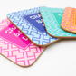Mahjong Coasters, 4 Set  | Gift or Prize | Green, Pink, Blue, Orange