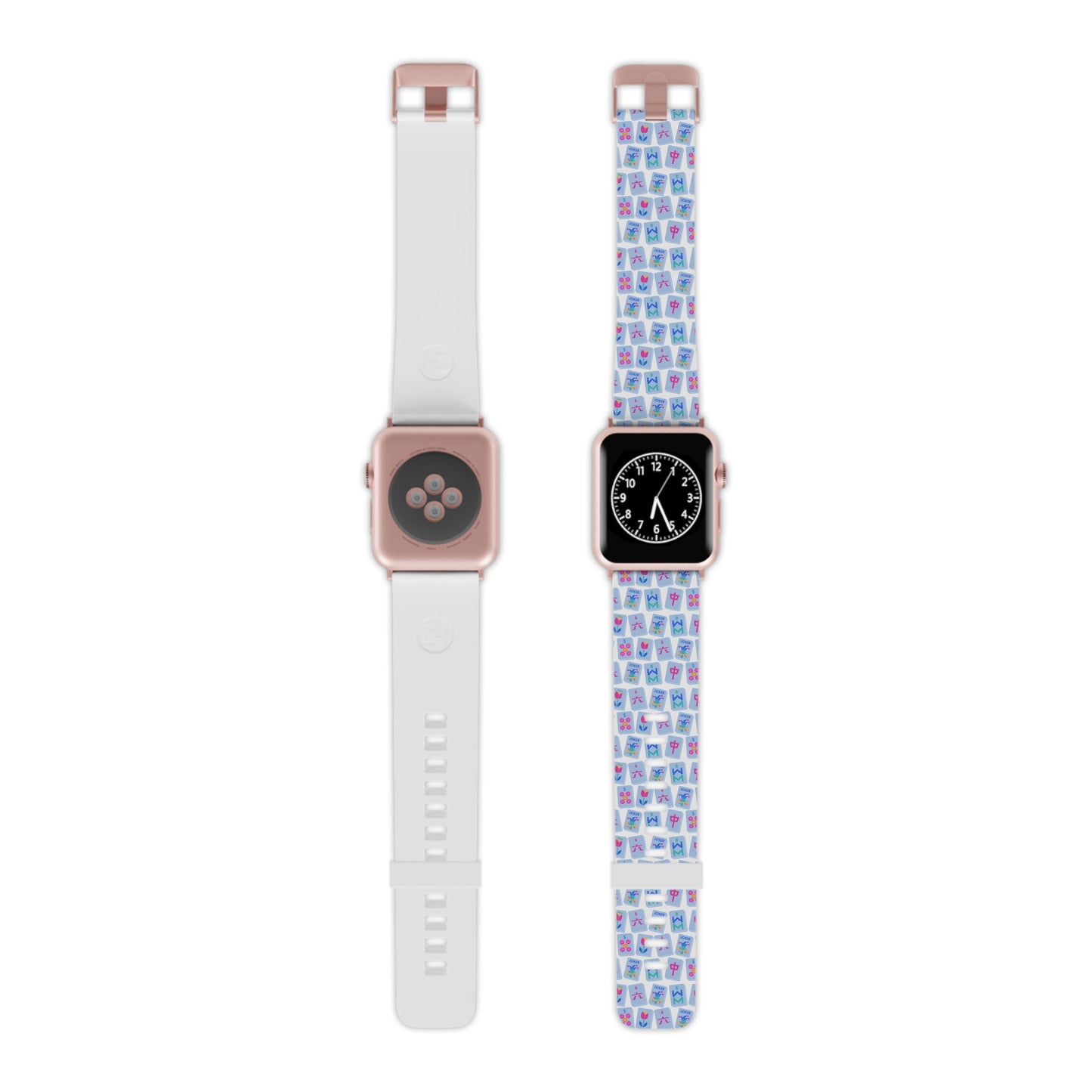 Mahjong Watch Band for Apple Watch. Colorful Mahjongg Tile Pattern with Dragon, Dot and Flower Tiles. Great Gift for Mah-Jongg Players.