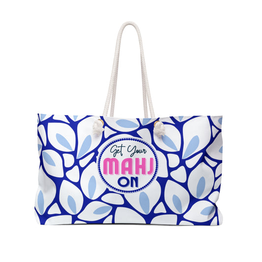 Mahjong Tote Bag- Oversize Carrying Bag will Hold All Your Mahjongg Tiles, Accessories and More! Colorful Modern Mah Jongg Gift Idea.